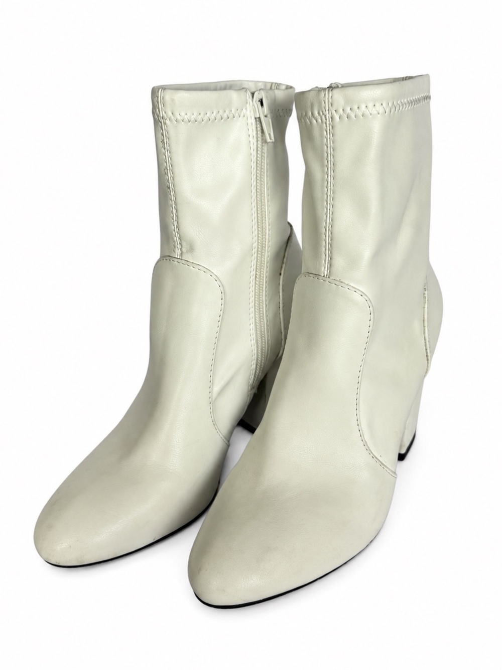 Madden Girl White/Ivory Ranger Ankle Boots Size 7.5M Block Heel
